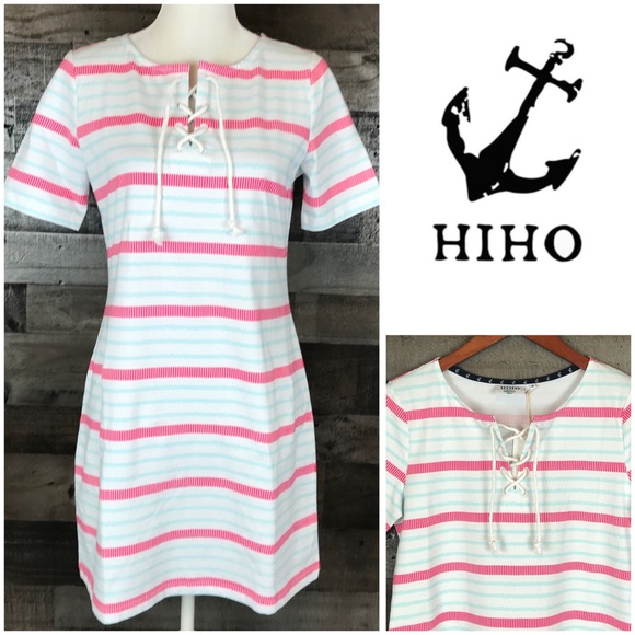 HIHO Dresses & Skirts - HIHO Sand Cay Striped Cotton Dress Sz M